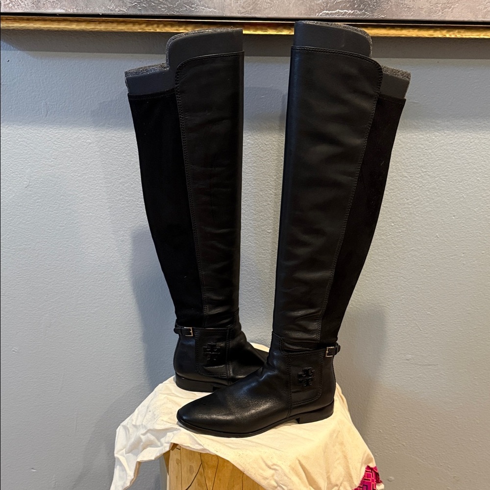 Tory Burch Black Over the Knee Boots